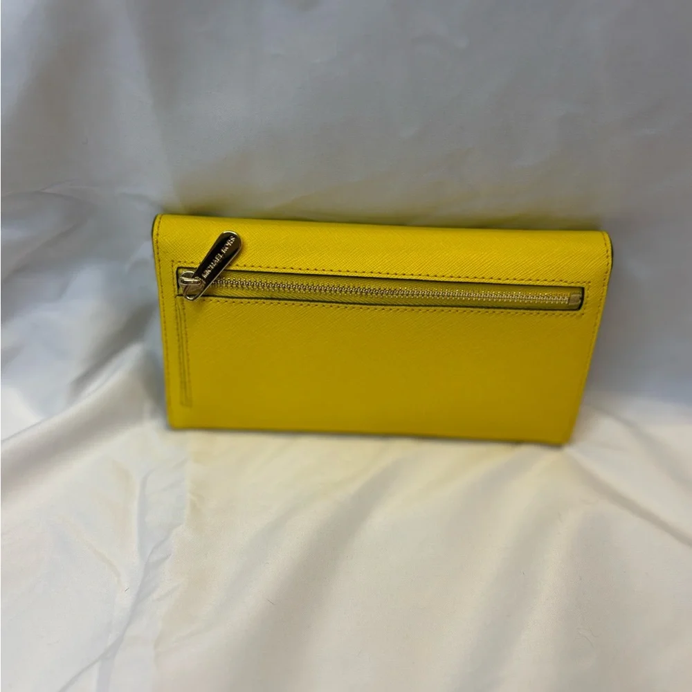 Michael Kors Bright Yellow Saffiano Leather Wallet - Picture 2 of 4
